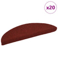 vidaXL Maty na schody samoprzylepne 20 szt. 56x17x3 cm Bordowo-czerwone półokrągłe