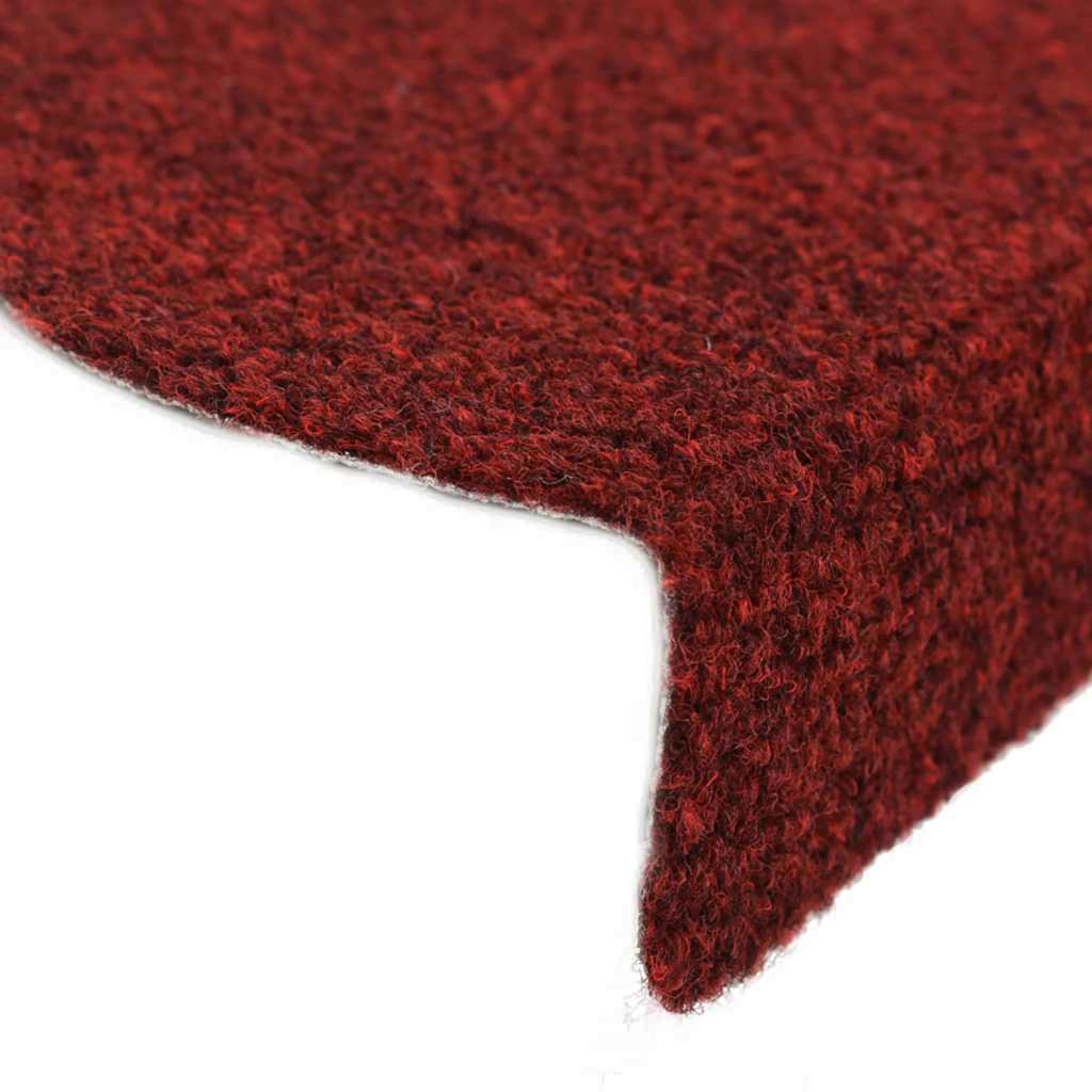 vidaXL Maty na schody samoprzylepne 20 szt. 56x17x3 cm Bordowo-czerwone półokrągłe