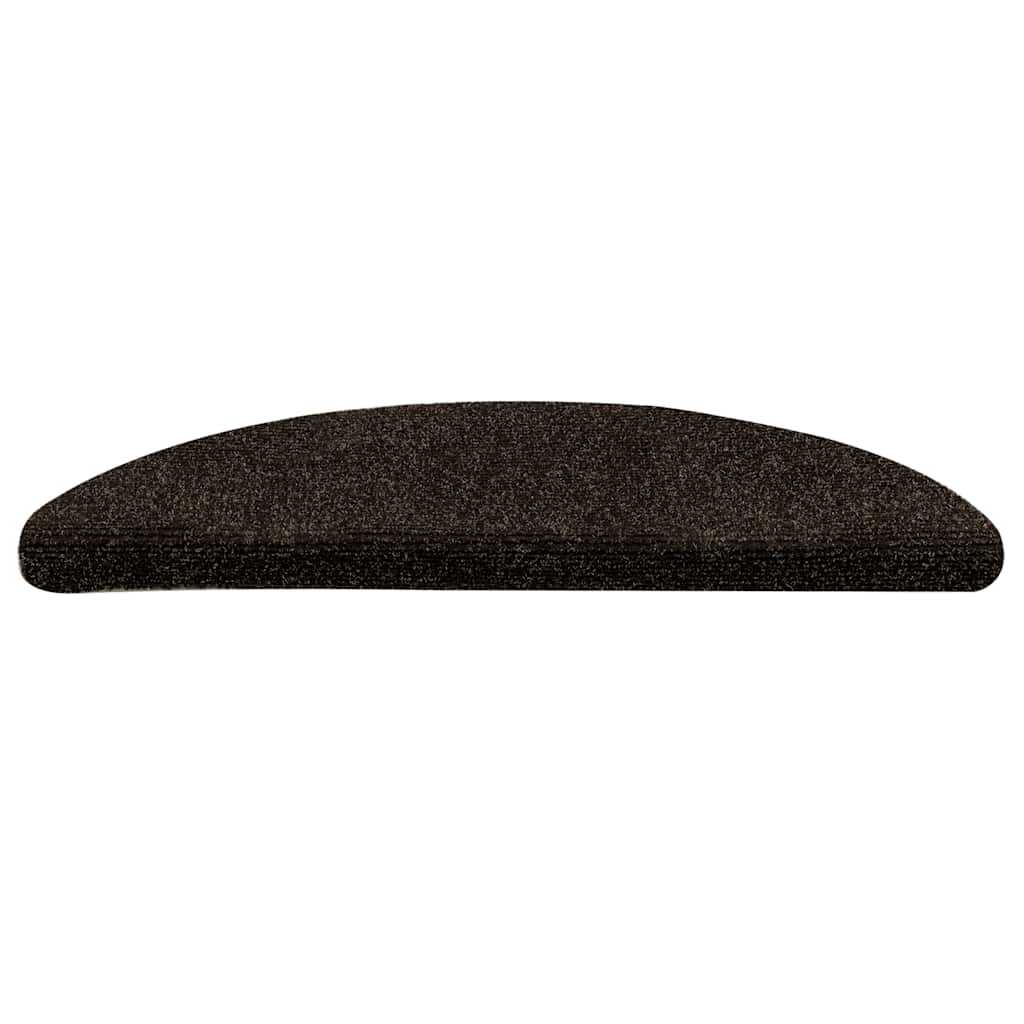 vidaXL Maty na schody samoprzylepne 20 szt. 56x17x3 cm Ciemnobrązowe półokrągłe
