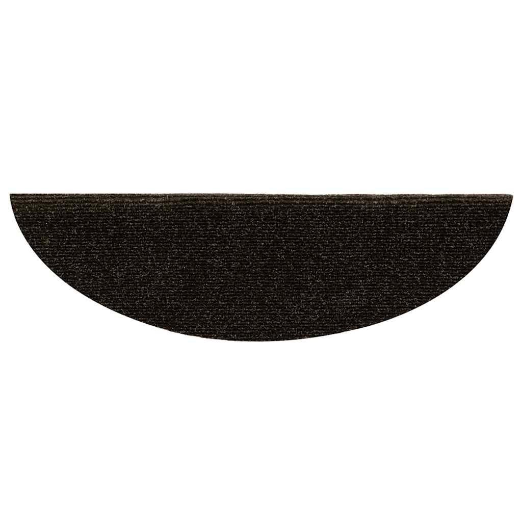 vidaXL Maty na schody samoprzylepne 20 szt. 56x17x3 cm Ciemnobrązowe półokrągłe