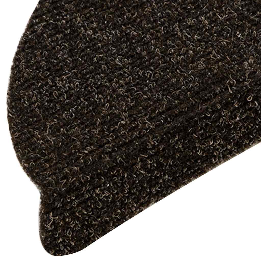 vidaXL Maty na schody samoprzylepne 20 szt. 56x17x3 cm Ciemnobrązowe półokrągłe
