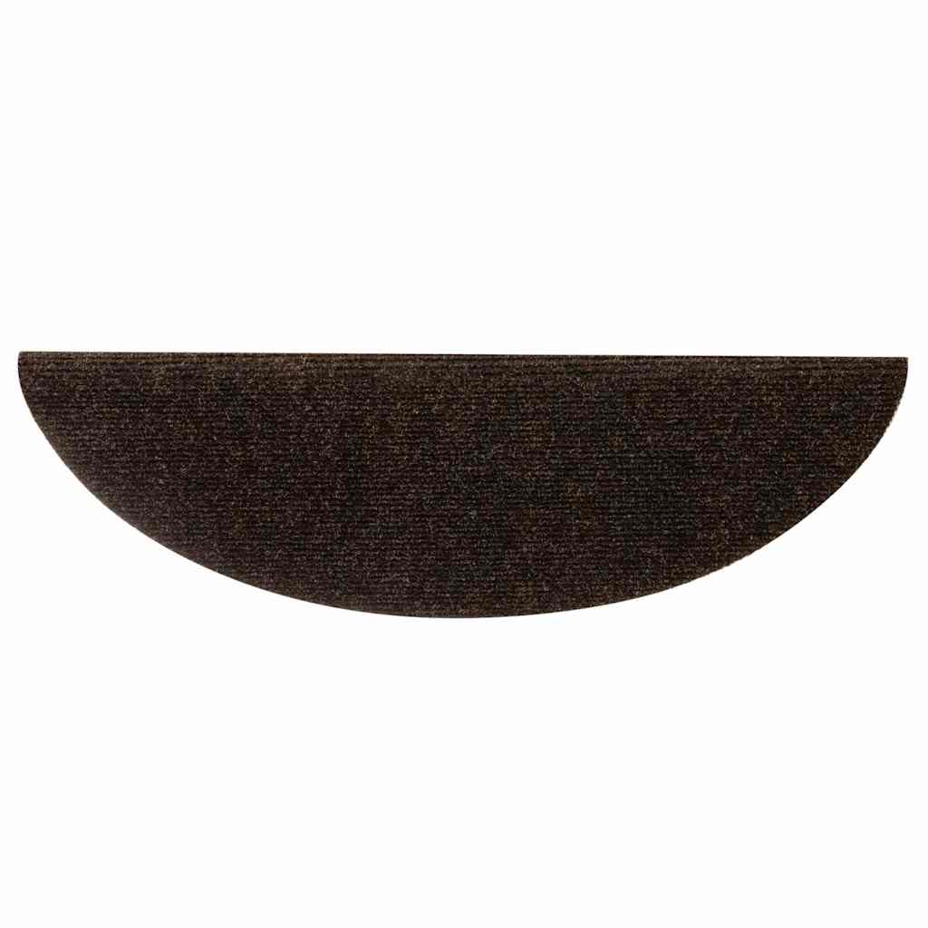 vidaXL Maty na schody samoprzylepne 20 szt. 56x17x3 cm Brązowe półokrągłe