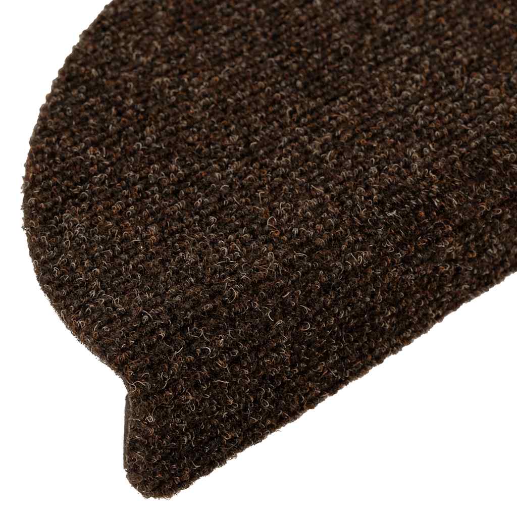 vidaXL Maty na schody samoprzylepne 20 szt. 56x17x3 cm Brązowe półokrągłe