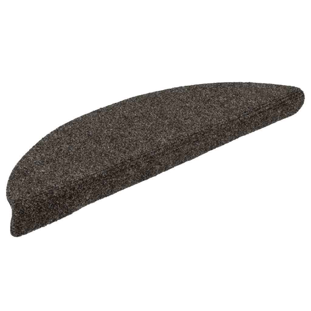 vidaXL Maty na schody samoprzylepne 20 szt. 56x17x3 cm Antracyt Półokrągłe