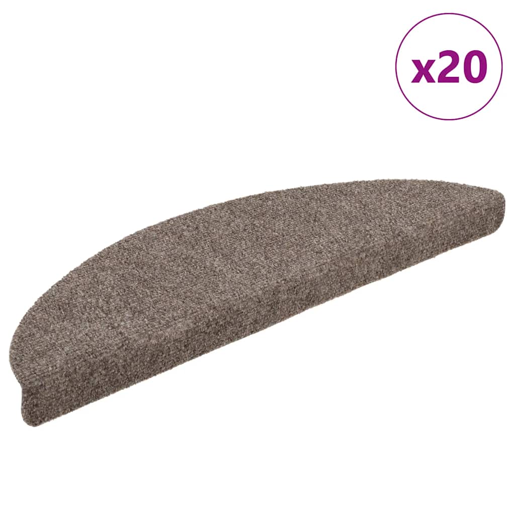 vidaXL Maty na schody samoprzylepne 20 szt. 56x17x3 cm beżowe półokrągłe