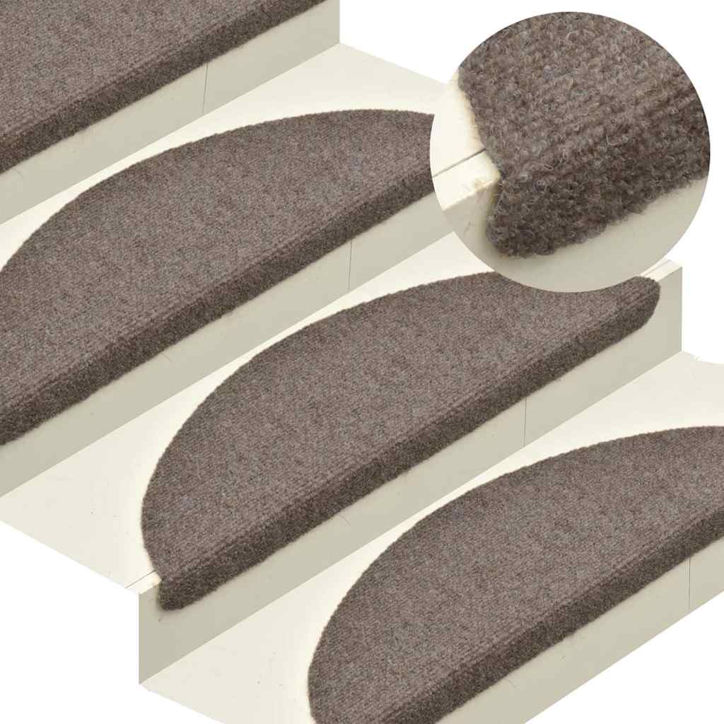 vidaXL Maty na schody samoprzylepne 20 szt. 56x17x3 cm beżowe półokrągłe
