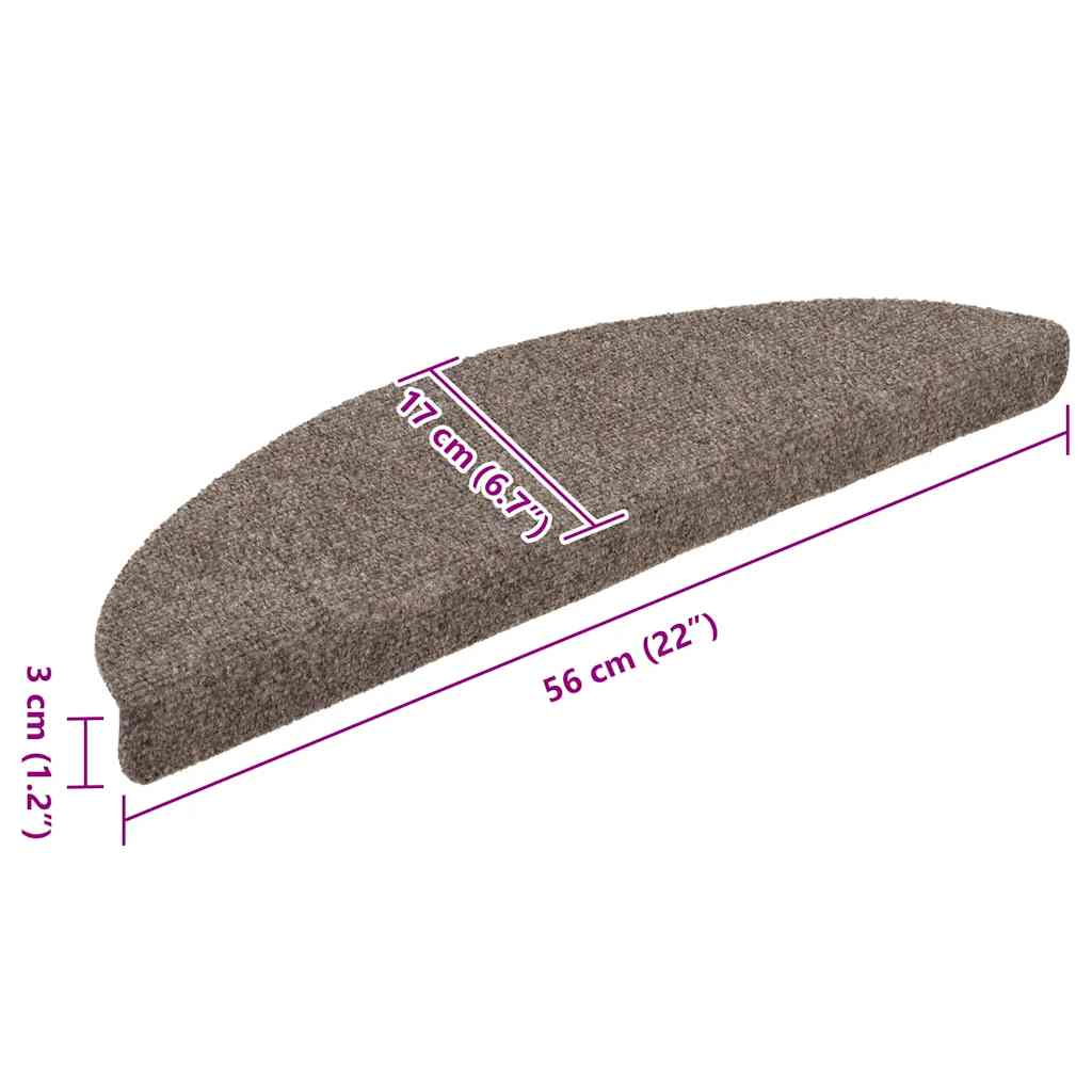 vidaXL Maty na schody samoprzylepne 20 szt. 56x17x3 cm beżowe półokrągłe