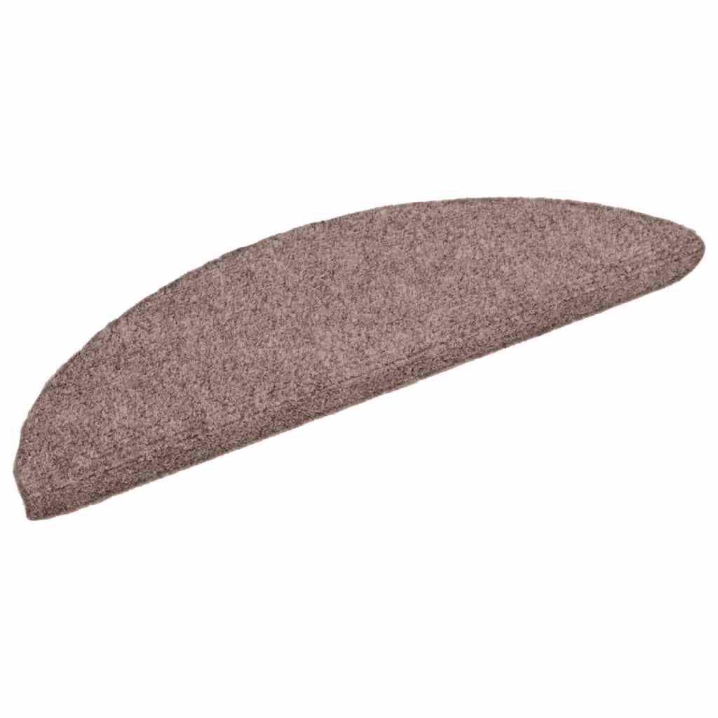 vidaXL Maty na schody samoprzylepne 30 szt. 56x17x3 cm jasnobrązowe półokrągłe