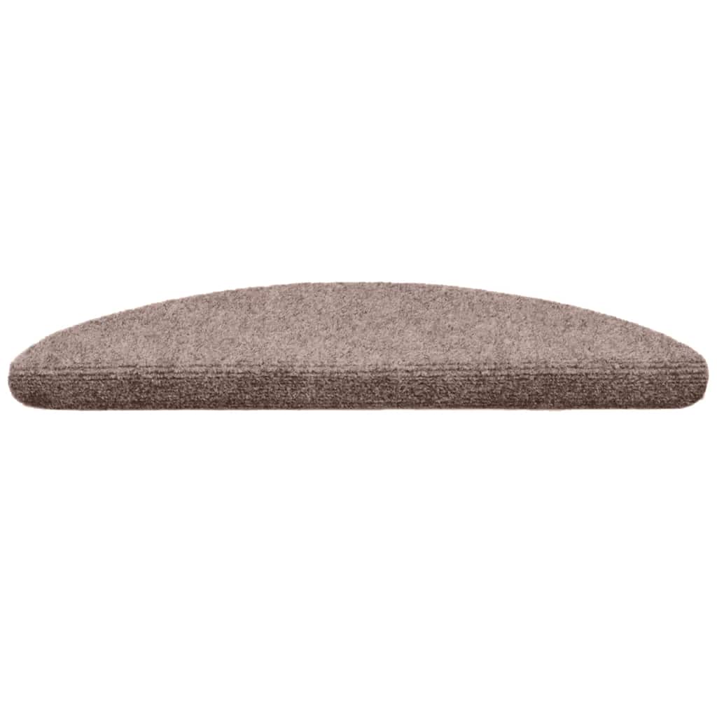 vidaXL Maty na schody samoprzylepne 30 szt. 56x17x3 cm jasnobrązowe półokrągłe