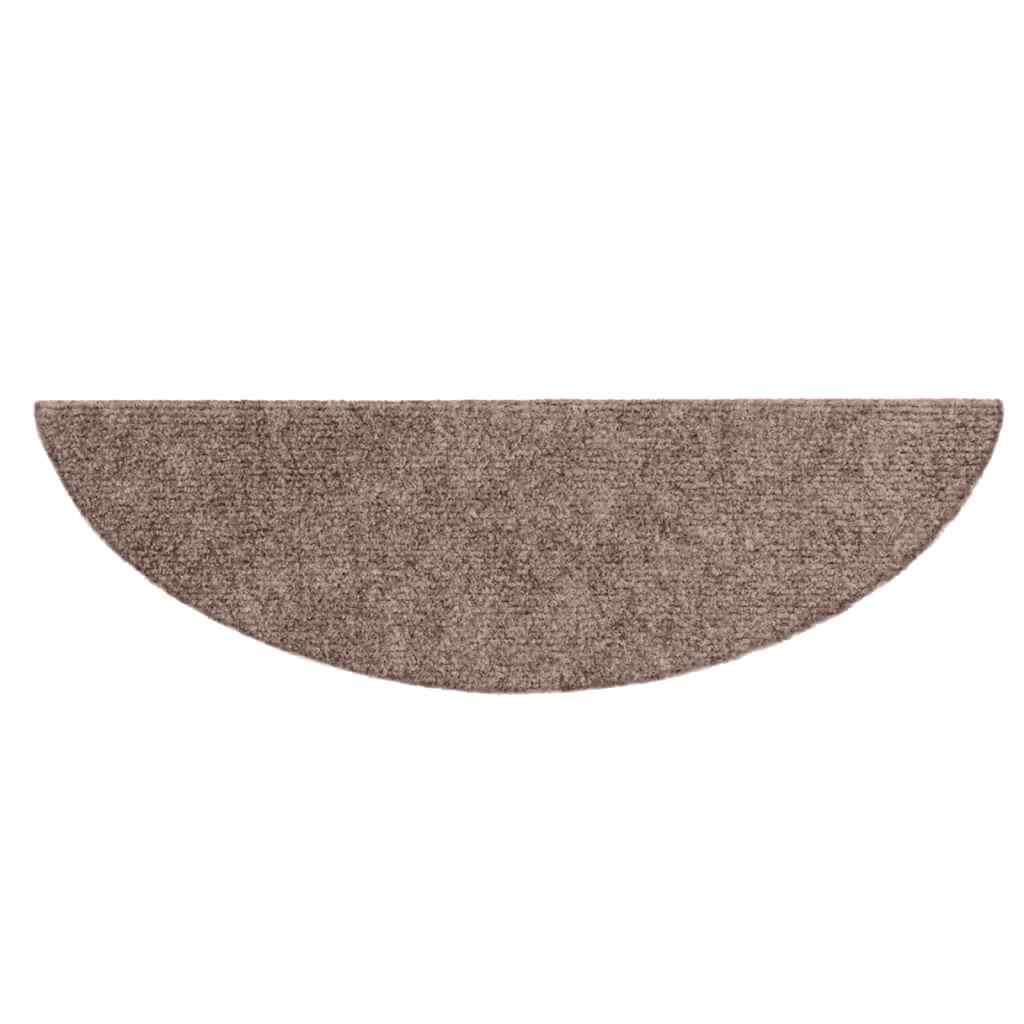 vidaXL Maty na schody samoprzylepne 30 szt. 56x17x3 cm jasnobrązowe półokrągłe