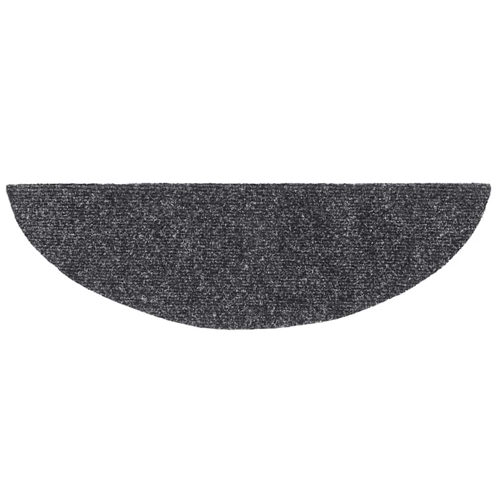 vidaXL Maty na schody samoprzylepne 30 szt. 56x17x3 cm Ciemnoszary półokrągły