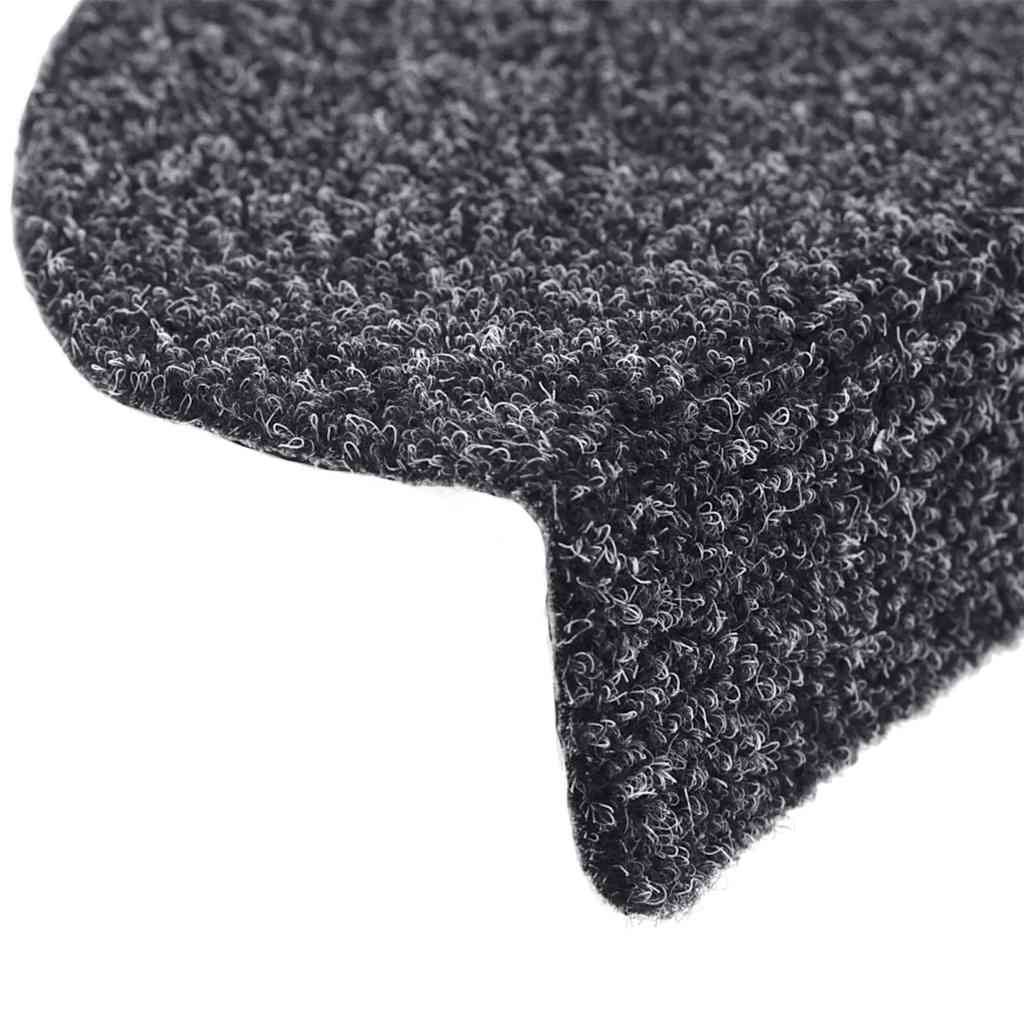 vidaXL Maty na schody samoprzylepne 30 szt. 56x17x3 cm Ciemnoszary półokrągły