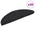 vidaXL Maty na schody samoprzylepne 30 szt. 56x17x3 cm czarne półokrągłe