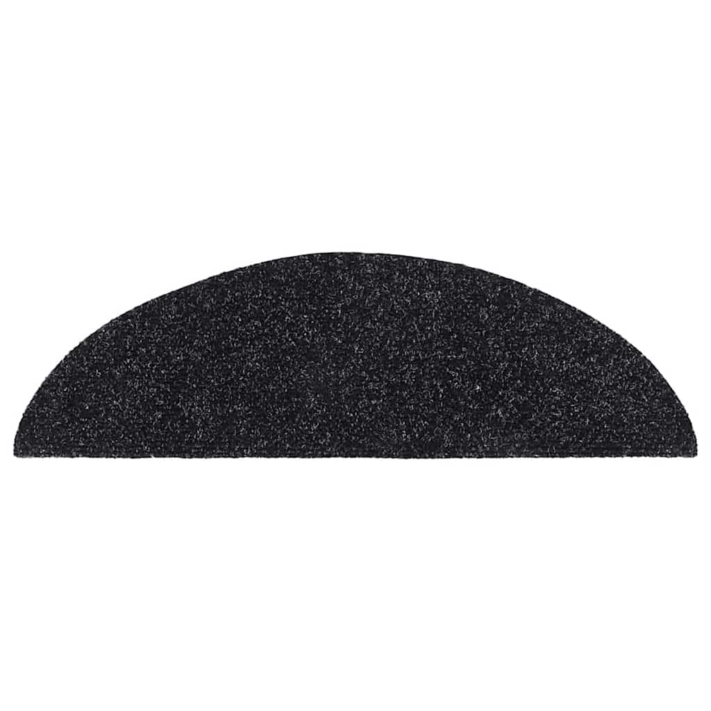vidaXL Maty na schody samoprzylepne 30 szt. 56x17x3 cm czarne półokrągłe