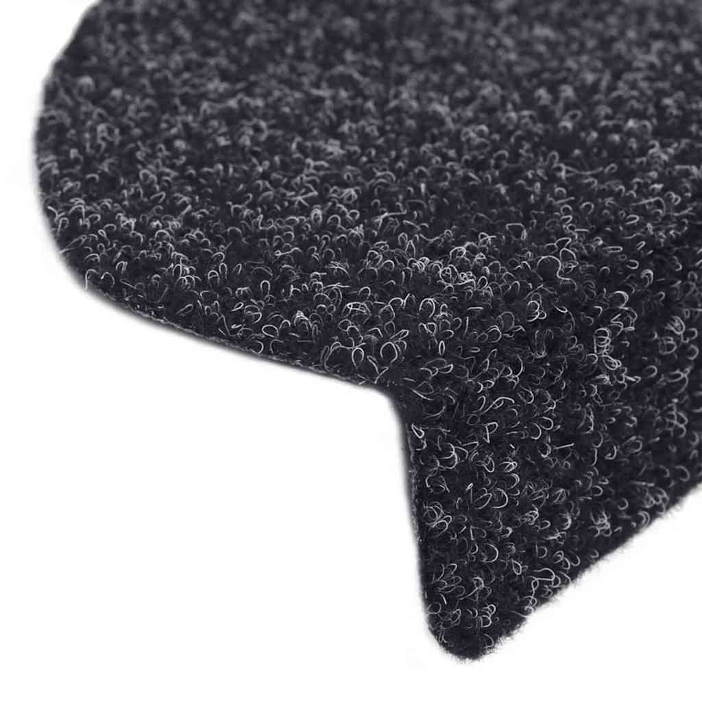 vidaXL Maty na schody samoprzylepne 30 szt. 56x17x3 cm czarne półokrągłe