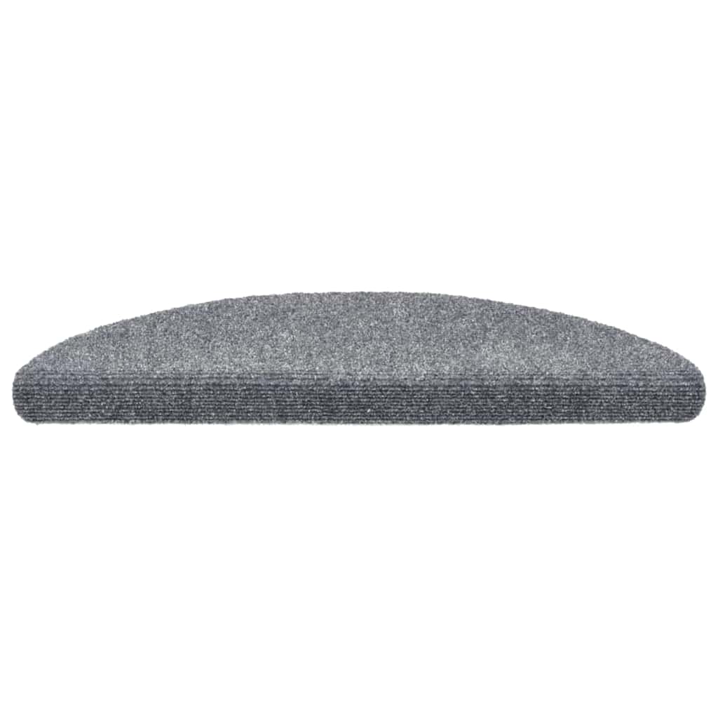 vidaXL Maty na schody samoprzylepne 30 szt. 56x17x3 cm Jasnoszary półokrągły