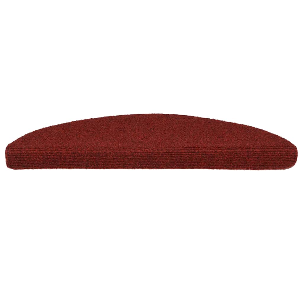 vidaXL Maty na schody samoprzylepne 30 szt. 56x17x3 cm Bordowo-czerwone półokrągłe
