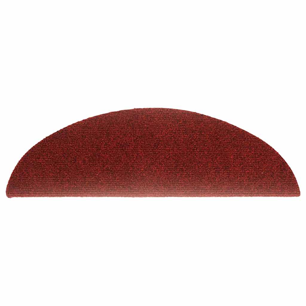 vidaXL Maty na schody samoprzylepne 30 szt. 56x17x3 cm Bordowo-czerwone półokrągłe
