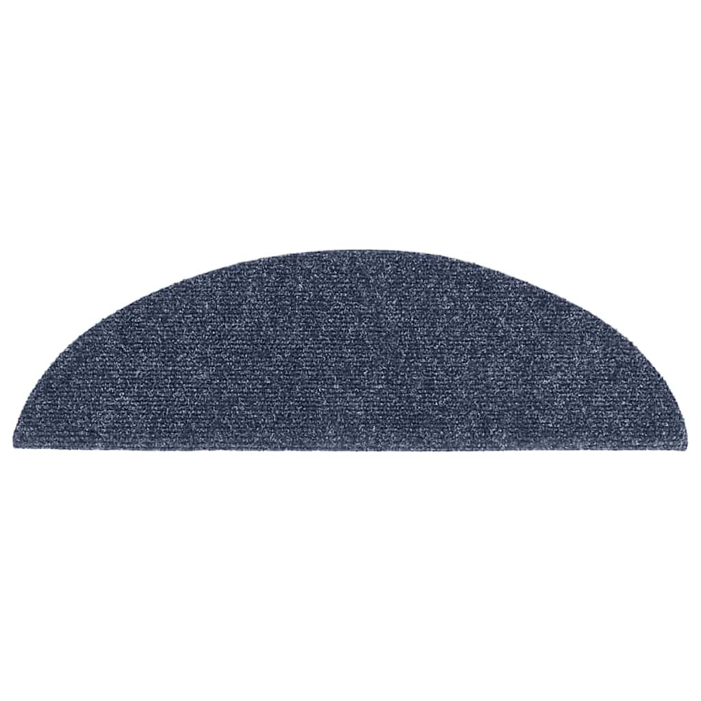 vidaXL Maty na schody samoprzylepne 30 szt. 56x17x3 cm niebieskie półokrągłe