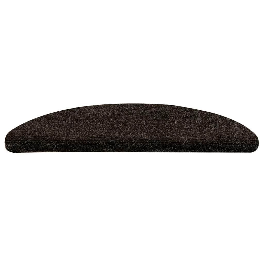 vidaXL Maty na schody samoprzylepne 30 szt. 56x17x3 cm Ciemnobrązowe półokrągłe