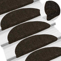 vidaXL Maty na schody samoprzylepne 30 szt. 56x17x3 cm Ciemnobrązowe półokrągłe