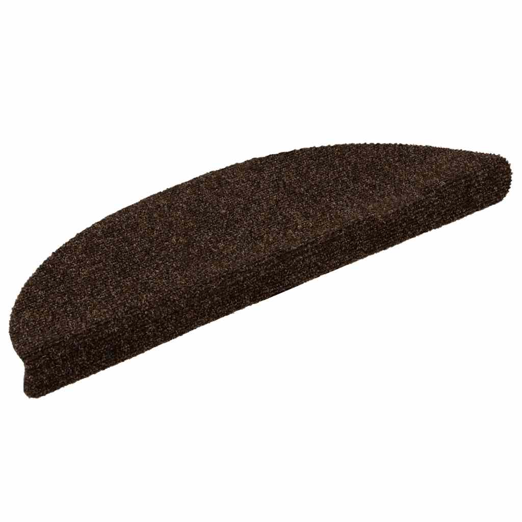 vidaXL Maty na schody samoprzylepne 30 szt. 56x17x3 cm Brązowe półokrągłe