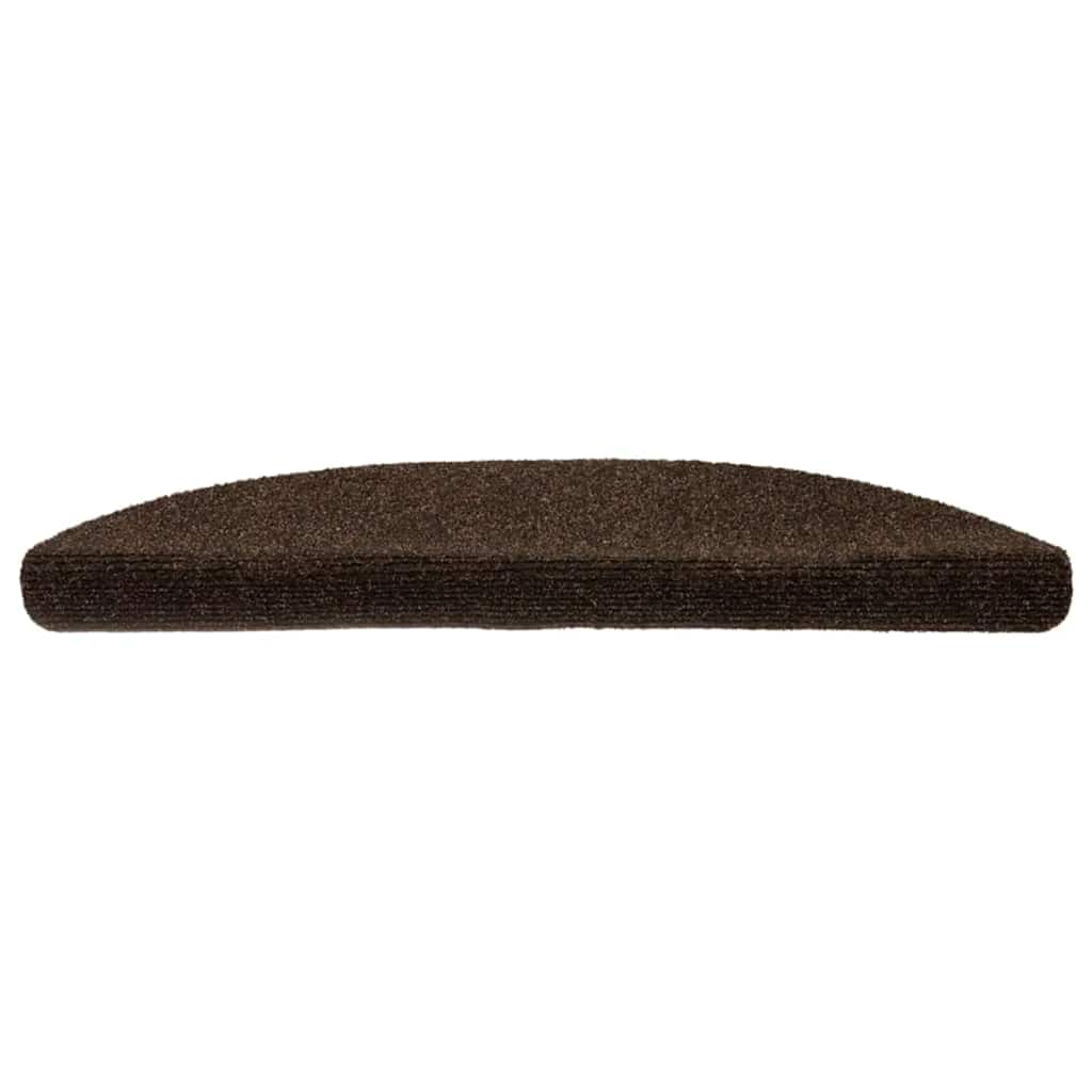 vidaXL Maty na schody samoprzylepne 30 szt. 56x17x3 cm Brązowe półokrągłe