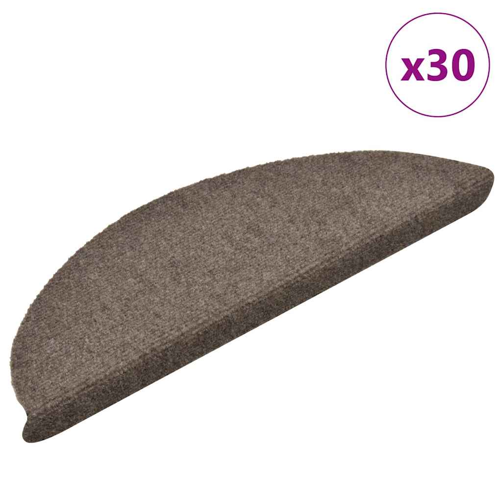 vidaXL Maty na schody samoprzylepne 30 szt. 56x17x3 cm beżowe półokrągłe