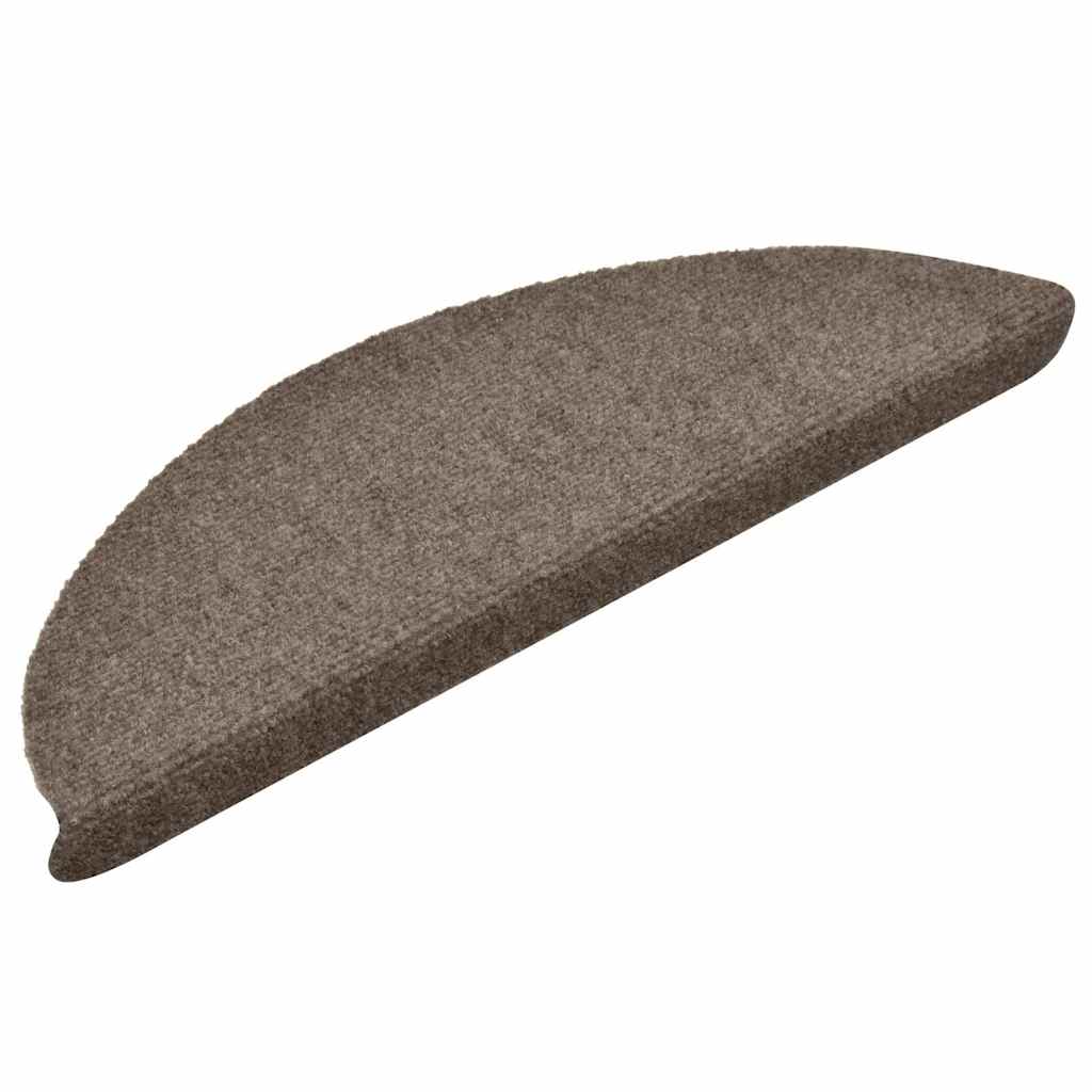 vidaXL Maty na schody samoprzylepne 30 szt. 56x17x3 cm beżowe półokrągłe