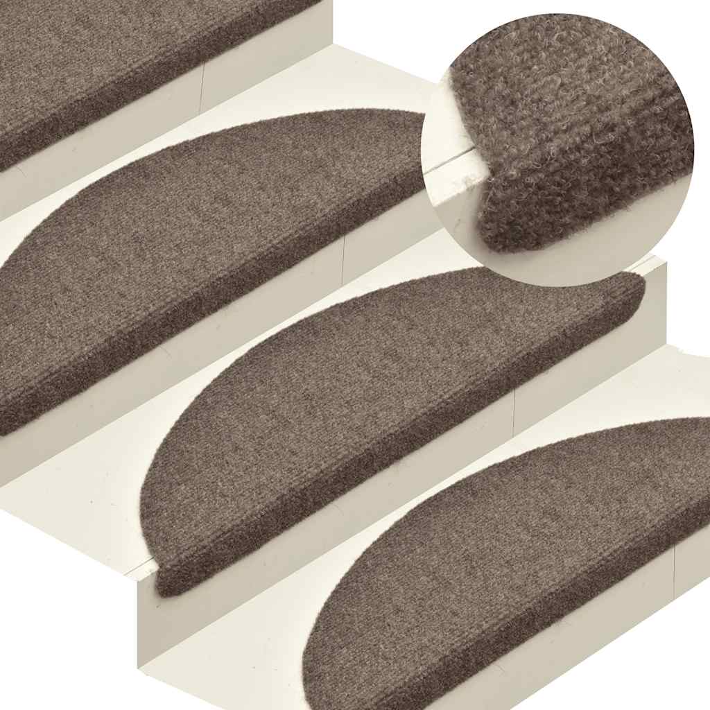 vidaXL Maty na schody samoprzylepne 30 szt. 56x17x3 cm beżowe półokrągłe
