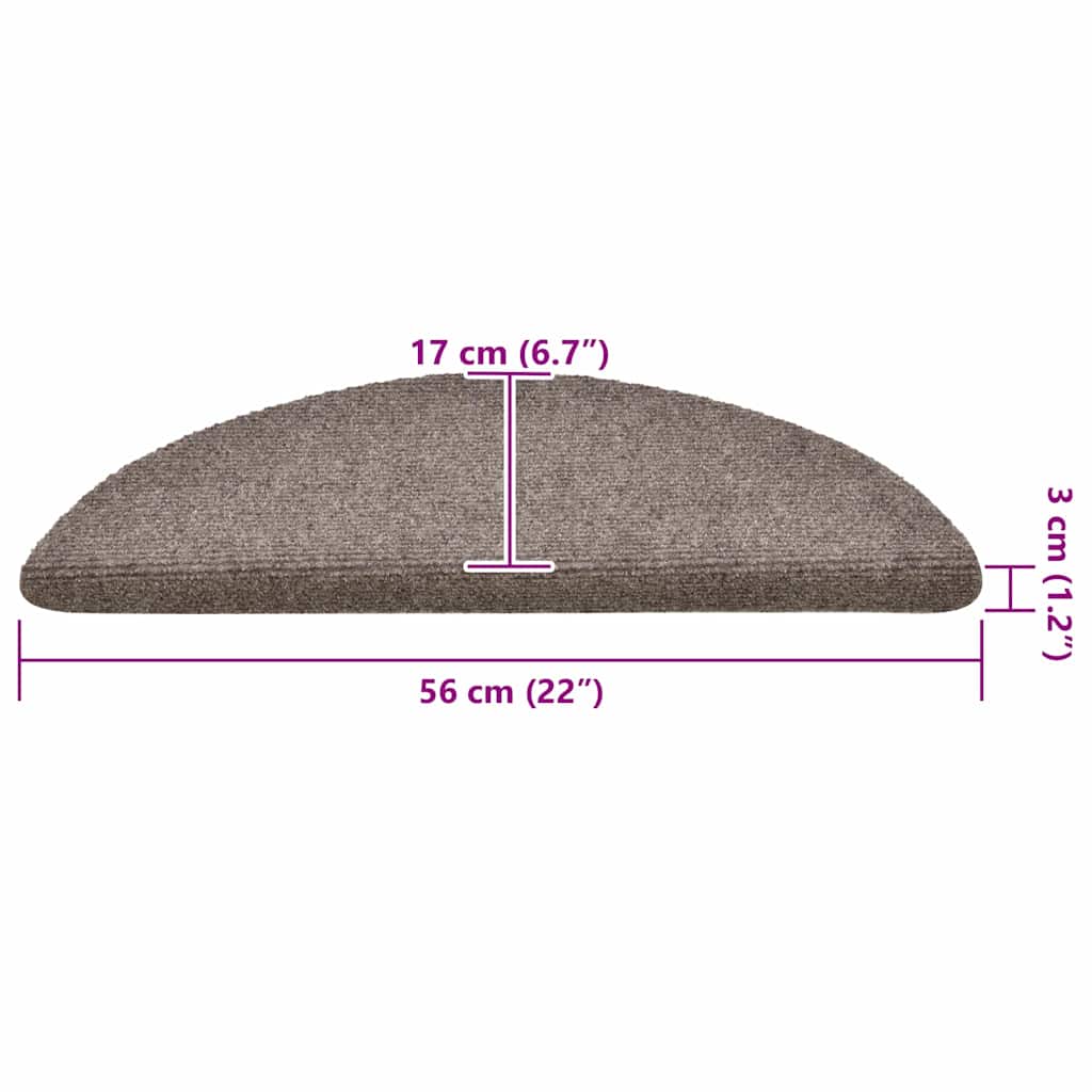 vidaXL Maty na schody samoprzylepne 30 szt. 56x17x3 cm beżowe półokrągłe