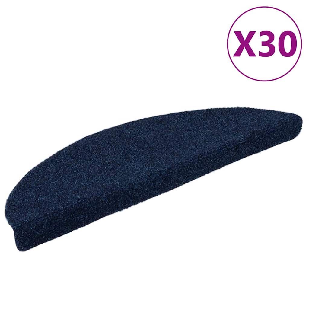 vidaXL Maty na schody samoprzylepne 30 szt. 56x17x3 cm granatowe półokrągłe