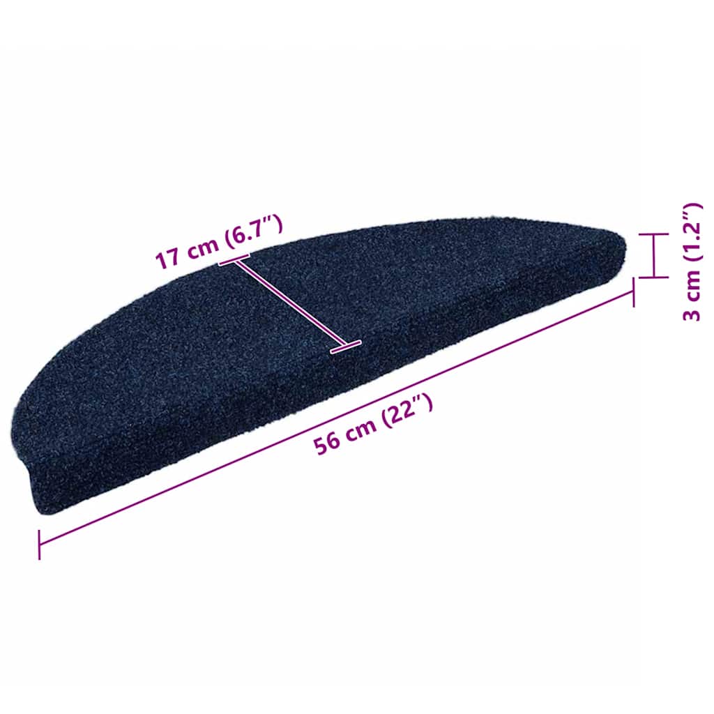 vidaXL Maty na schody samoprzylepne 30 szt. 56x17x3 cm granatowe półokrągłe