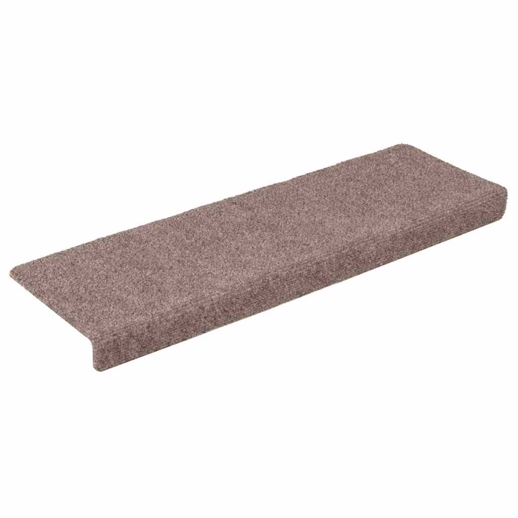 vidaXL Maty na schody samoprzylepne 30 szt. 65x21x4 cm jasnobrązowe, prostokątne krawędzie