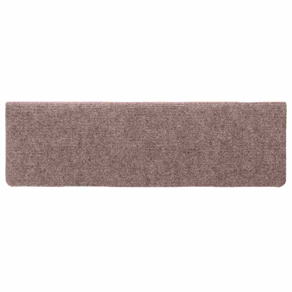 vidaXL Maty na schody samoprzylepne 30 szt. 65x21x4 cm jasnobrązowe, prostokątne krawędzie