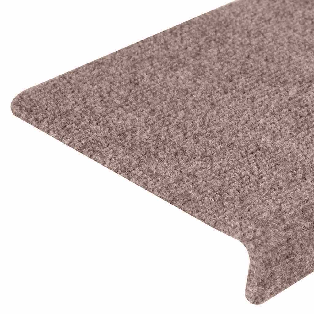 vidaXL Maty na schody samoprzylepne 30 szt. 65x21x4 cm jasnobrązowe, prostokątne krawędzie