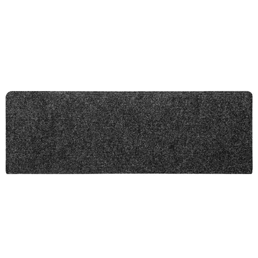 vidaXL Maty na schody samoprzylepne 30 szt. 65x21x4 cm ciemnoszare, prostokątne krawędzie