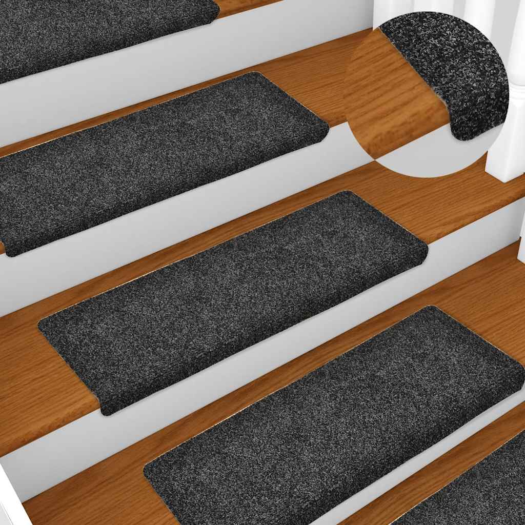 vidaXL Maty na schody samoprzylepne 30 szt. 65x21x4 cm ciemnoszare, prostokątne krawędzie