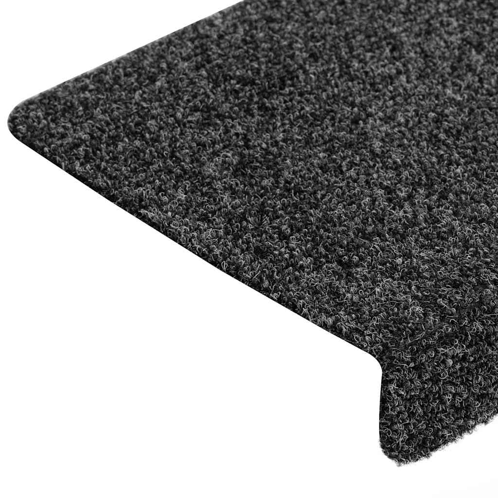 vidaXL Maty na schody samoprzylepne 30 szt. 65x21x4 cm ciemnoszare, prostokątne krawędzie
