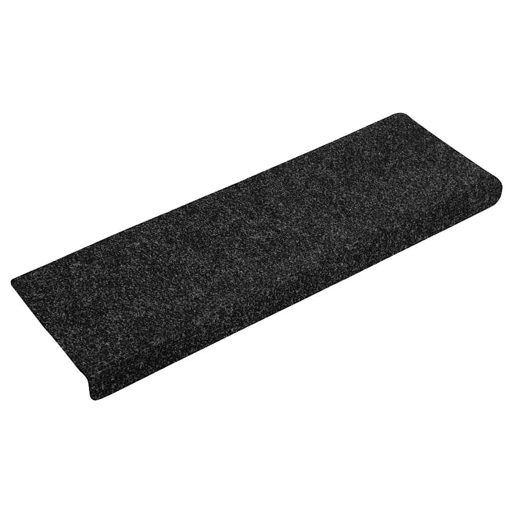 vidaXL Maty na schody samoprzylepne 30 szt. 65x21x4 cm, czarne, prostokątne, z krawędzią