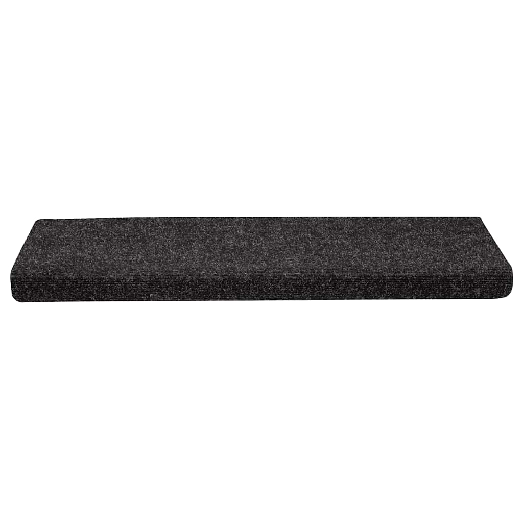 vidaXL Maty na schody samoprzylepne 30 szt. 65x21x4 cm, czarne, prostokątne, z krawędzią