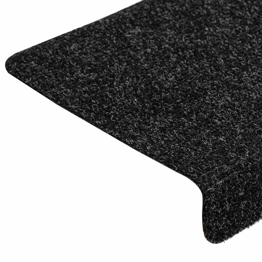 vidaXL Maty na schody samoprzylepne 30 szt. 65x21x4 cm, czarne, prostokątne, z krawędzią
