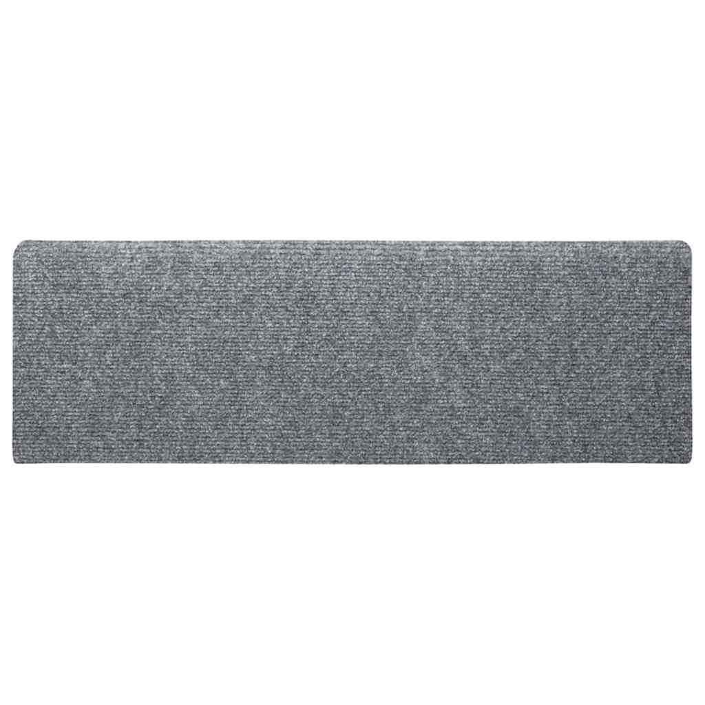 vidaXL Maty na schody samoprzylepne 30 szt. 65x21x4 cm Jasnoszary prostokątny brzeg