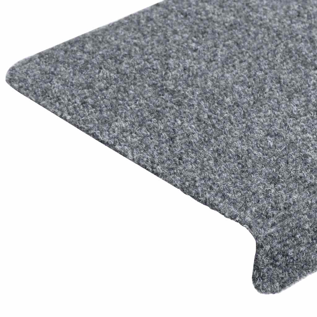 vidaXL Maty na schody samoprzylepne 30 szt. 65x21x4 cm Jasnoszary prostokątny brzeg