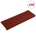 vidaXL Maty na schody samoprzylepne 30 szt. 65x21x4 cm Bordowe czerwone prostokątne krawędzie