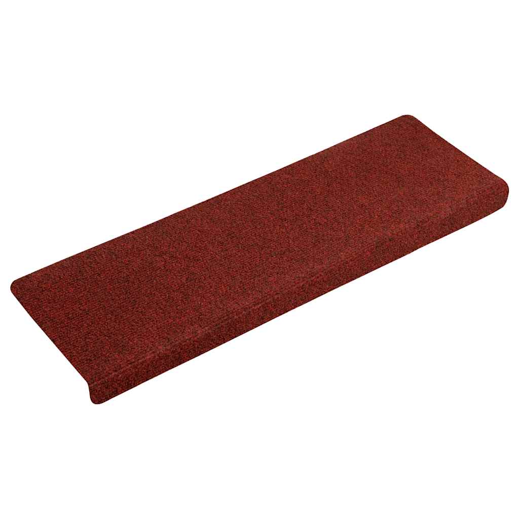 vidaXL Maty na schody samoprzylepne 30 szt. 65x21x4 cm Bordowe czerwone prostokątne krawędzie