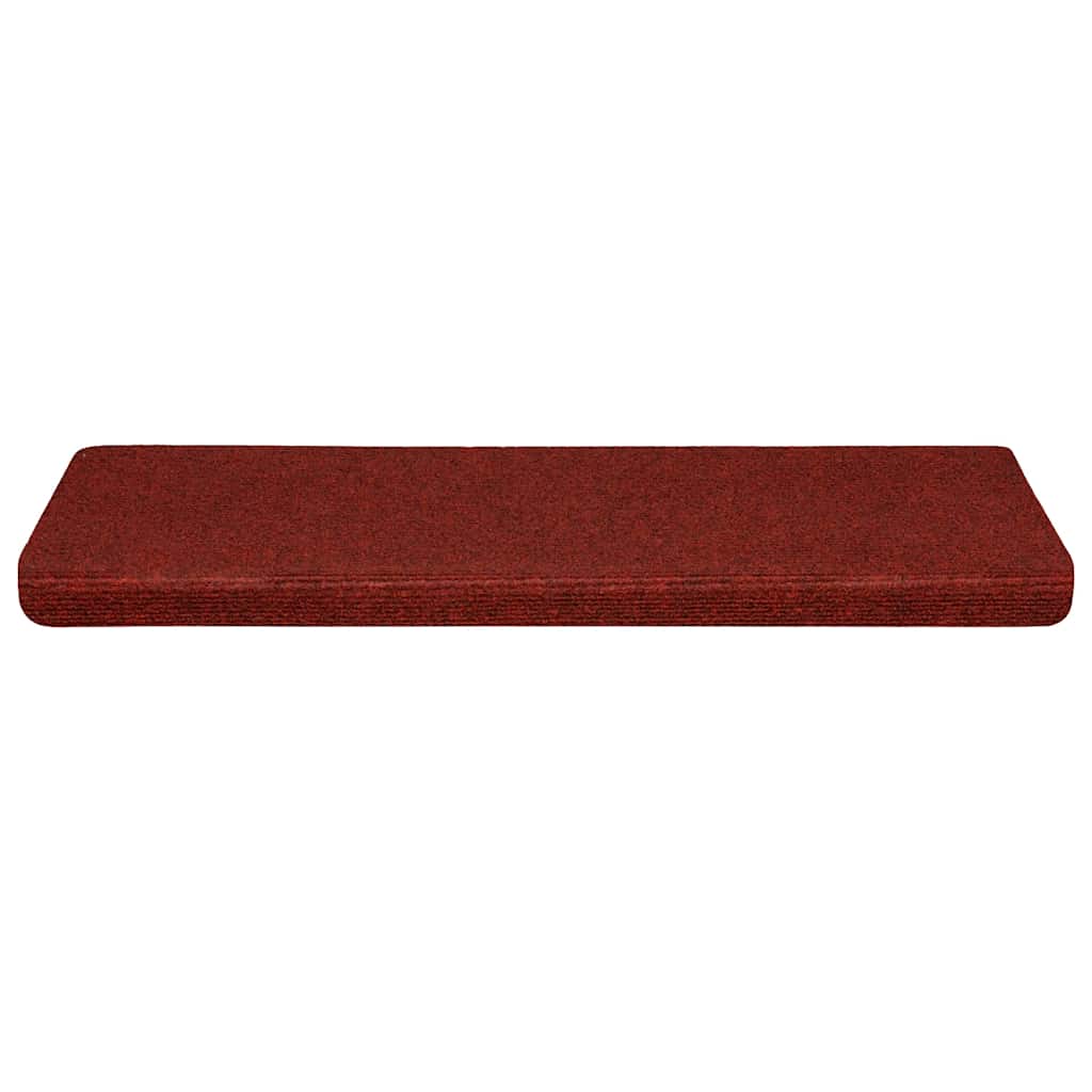 vidaXL Maty na schody samoprzylepne 30 szt. 65x21x4 cm Bordowe czerwone prostokątne krawędzie