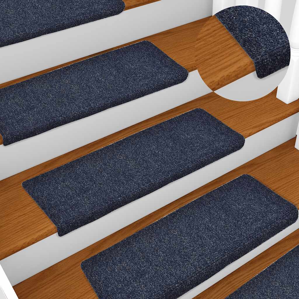 vidaXL Maty na schody samoprzylepne 30 szt. 65x21x4 cm Niebieskie prostokątne krawędzie