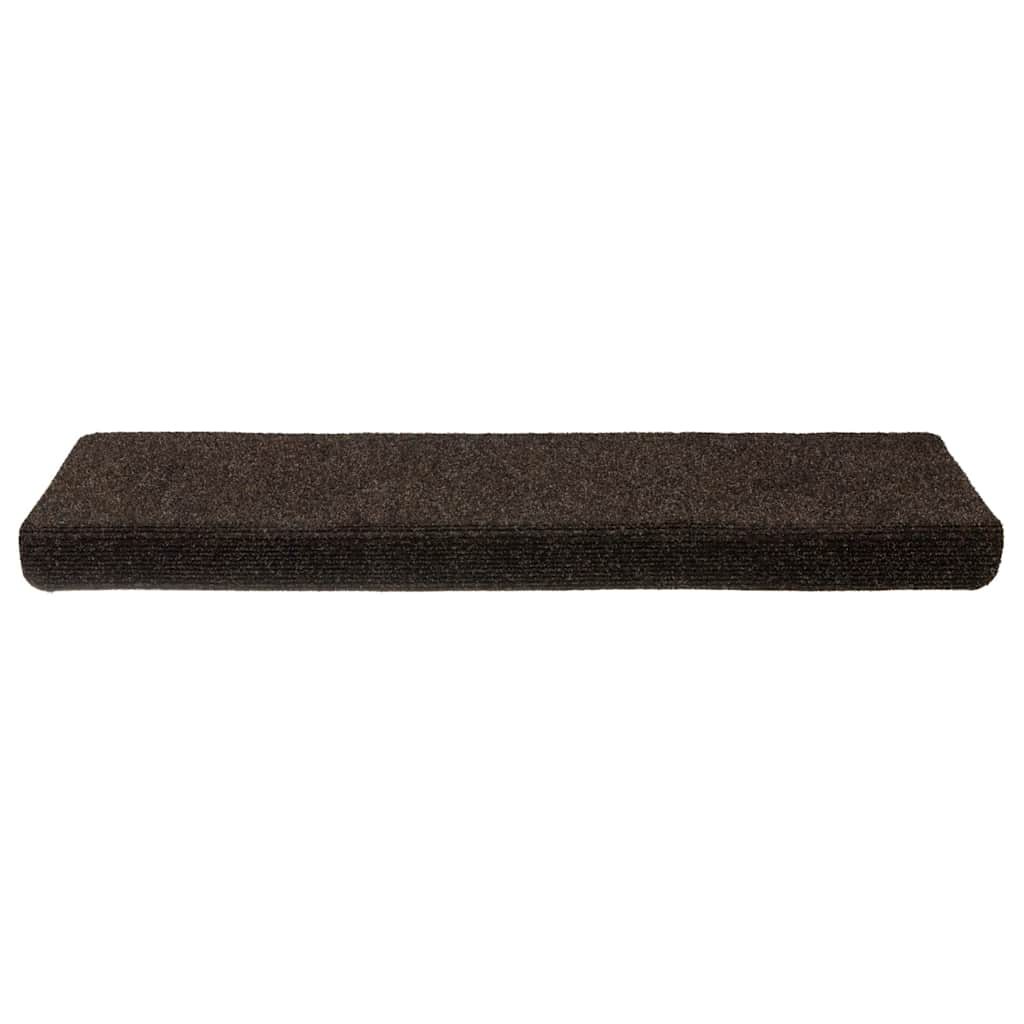 vidaXL Maty na schody samoprzylepne 30 szt. 65x21x4 cm Ciemnobrązowe, prostokątne krawędzie