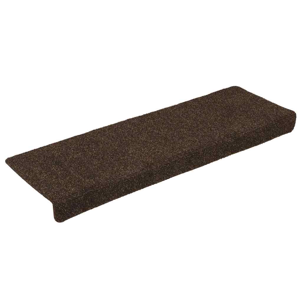 vidaXL Maty na schody samoprzylepne 30 szt. 65x21x4 cm Brązowe prostokątne krawędzie